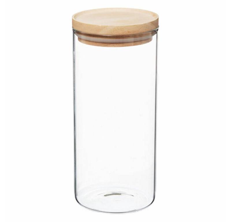 5five Simply Smart Einmachglas Hermet 1.3 L, Glas, Gummibaumholz von 5five Simply Smart