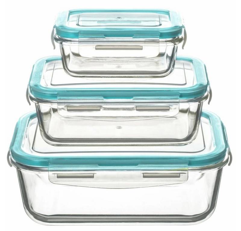 5five Simply Smart Frischhaltedose ClipEat 330 ml + 800 ml + 1.7 L, Glas, Kunststoff (PP), Silikon, (Set, 3-tlg), luftdicht von 5five Simply Smart