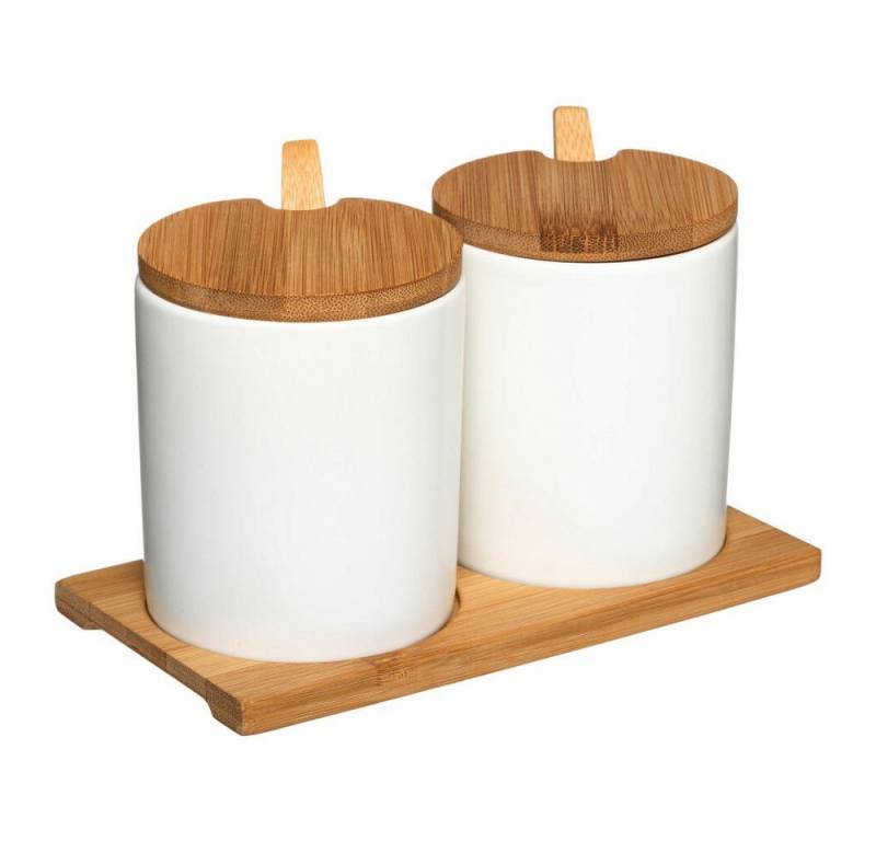 5five Simply Smart Gewürzbehälter Ceramic 280 ml, Keramik, Bambus, (Set, 2-tlg), mit Untersetzer von 5five Simply Smart