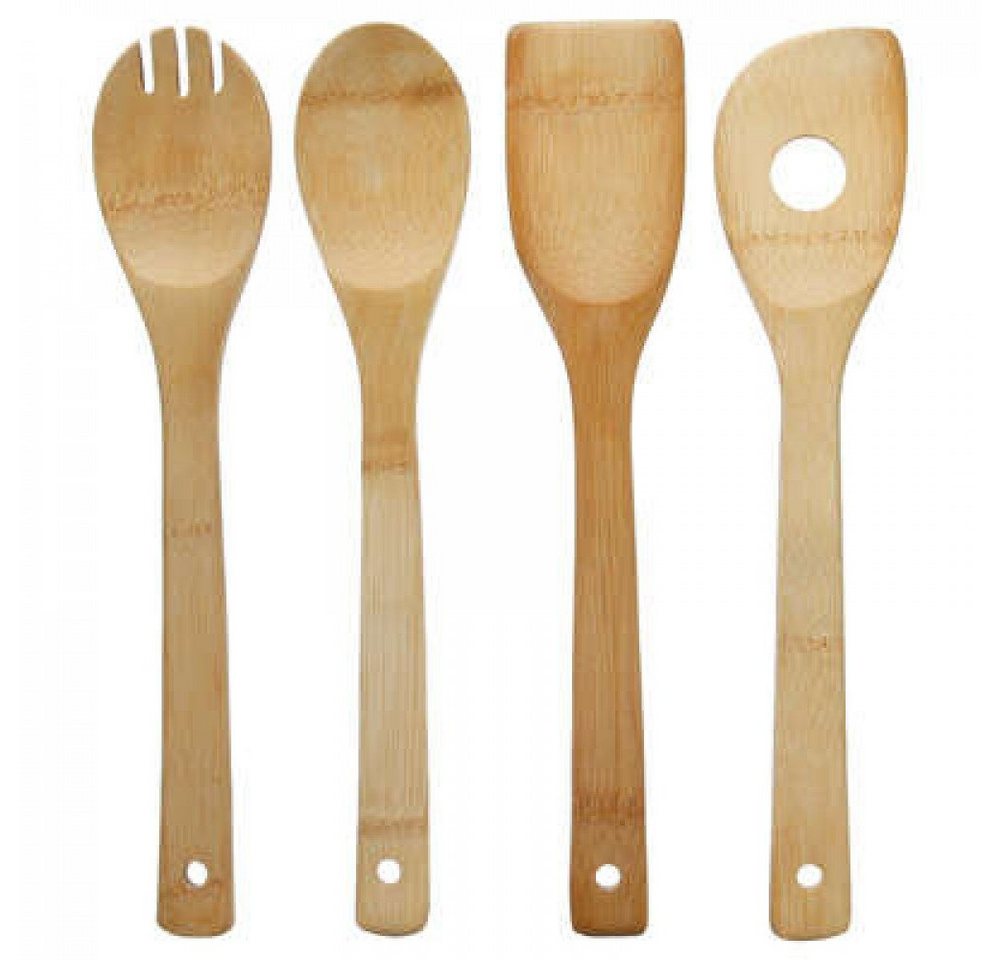 5five Simply Smart Kochbesteck-Set (4-tlg), Bambus-Holz Küchenzubehör mit Loch zum aufhängen Küchenhelfer von 5five Simply Smart