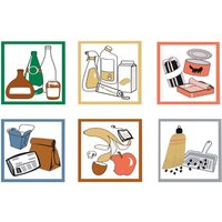 Aufkleber-Set für stumpf® Wertstoffsammler, quadratisch, wasserfest, 6 Stk/VE von stumpf®