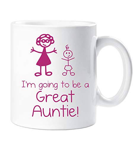 Ich Bin Going To Be ein Großartiges Auntie Becher Family Neugeborenes Baby Ankündigung Geschenk Tasse Keramik von 60 Second Makeover Limited