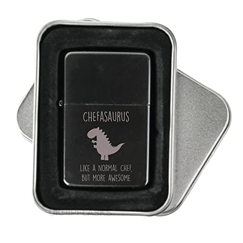 60 Second Makeover Limited Chef schwarzes Flip-Feuerzeug Chefasaurus Like A Normal Chef But More Awesome Gravur, lustiges Geschenk von 60 Second Makeover