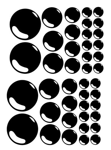Set mit 21 Blasen Badezimmer Fliesen Wand Sticker Aufkleber-Grafik Bad Schauer Zimmer - Schwarz Matt von 60 Second Makeover