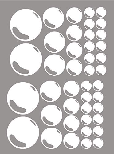 Set mit 21 Blasen Badezimmer Fliesen Wand Sticker Aufkleber-Grafik Bad Schauer Zimmer - Weiß Glänzend von 60 Second Makeover
