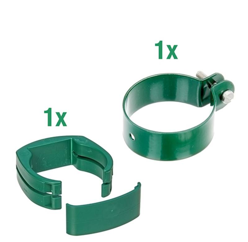 Alberts® Zaunanschl.-Set f. WG, grün kstb.,f.Pfosten ⌀60 mm,f.Höhe 810-1530 mm 601942 von Alberts