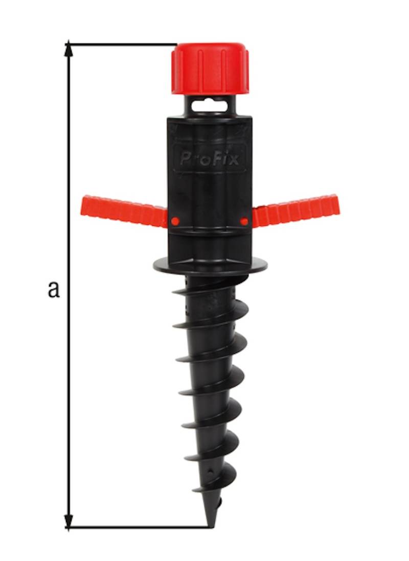 Alberts® Einschraub-Bodenhülse, Kst. schwarz-rot, Gesamtlänge 400 mm 609955 von Alberts