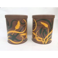 Vintage Metall-Tee-Container-W/Weizen-Design von 60WattVintage