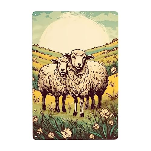 Blechschild Schafe Begleiten Auf Der Weide 20X30cm Dekoschild Lustiges Metallschild Wandposter Für Garten Garage Wohnzimmer von 614