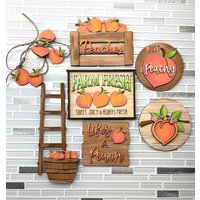 Peach Market Tablett Minischilder von 6191CoffeeHouse