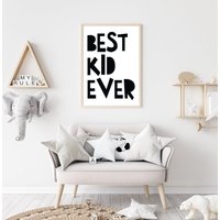 Poster A3/A4 Bild Für Kinderzimmer Best Kid Ever, Deko, Tier-Print, Wanddeko Kinderzimmer, Jungszimmer von 61sekunden