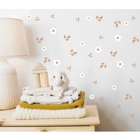 Wandsticker Wandtattoo Margeriten Kinderzimmer Babyzimmer Wanddeko Set Kinderzimmerdeko, Wandaufkleber Boho Mehfarbige Gänseblümchen Deko von 61sekunden