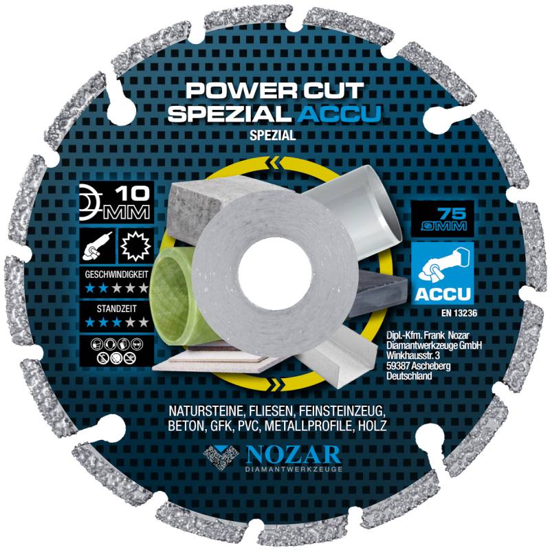 Nozar Diamant-Trennscheibe Power Cut  Ø75x10,0 mm von Nozar
