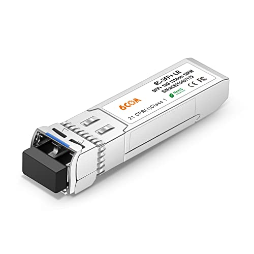 6COMGIGA 10G SFP+ Transceiver, 10GBase-LR LC Single-Mode-Modul für D-Link DEM-432XT-DD und andere offene Switches, 1310 nm, 10 km von 6COMGIGA