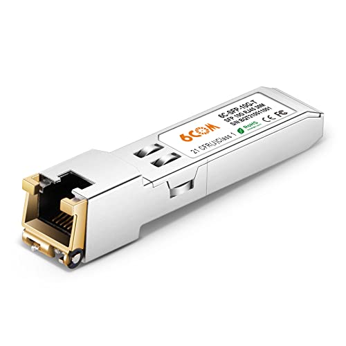 6COMGIGA 10GBase-T SFP+ Transceiver, 10G SFP+ zu RJ45 Kupfermodul, CAT.6a/7, bis zu 30 Meter, kompatibel mit Juniper und Anderen offenen Switches von 6COMGIGA
