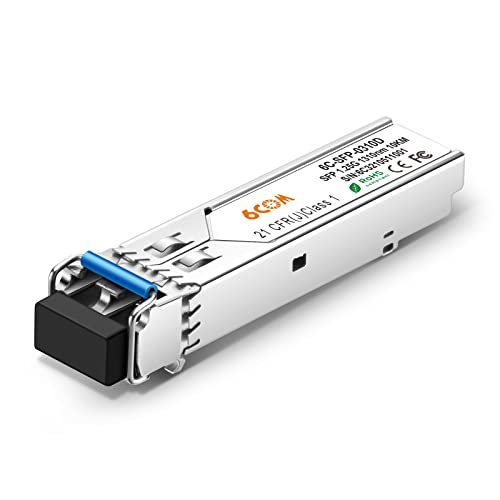 6COMGIGA Gigabit SFP Transceiver, 1000BASE-LX Modul kompatibel für D-LINK DEM-310GT (DDM, 1310 nm, 10 km) von 6COMGIGA