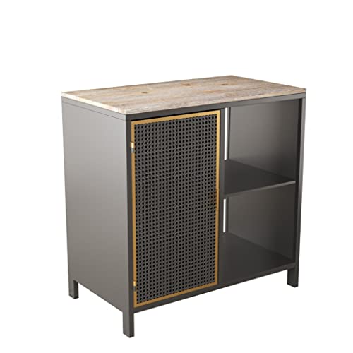 6hftuiiii Buffet-Sideboard mit Türen und Tagesregalen, freistehendes Sideboard für Eingangsaufbewahrung (Farbe: A, Größe: wie abgebildet) von 6hftuiiii