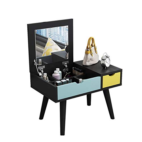 6hftuiiii Simple Ins Schminktisch mit Erkerfenster, kleine Wohnung, Student, Schlafzimmer, Kommode, Klappdeckel, Tischspiegel, Vibrato (Farbe: A) von 6hftuiiii