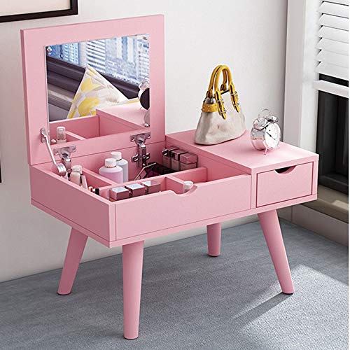6hftuiiii Simple Ins Schminktisch mit Erkerfenster, kleine Wohnung, Studentenschlafzimmer, Kommode, Klappdeckel, Tischspiegel, Vibrato (Farbe: B) von 6hftuiiii