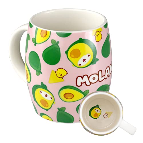 6vibes Molang große Tasse süß 400 ml aus Porzellan - Avocado Tasse Kaffee & Tee - Motiv-Tasse mit Piupiu - Bechertasse groß als Geschenk by von 6vibes
