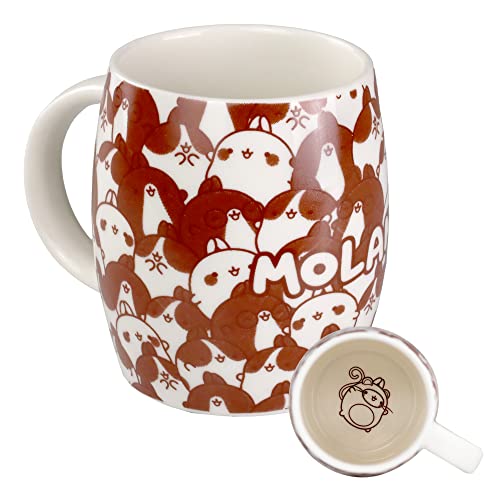 6vibes Molang große Tasse süß 400 ml aus Porzellan - Party-Maus Tasse Kaffee & Tee - Motiv-Tasse mit Piupiu - Bechertasse groß als Geschenk by von 6vibes