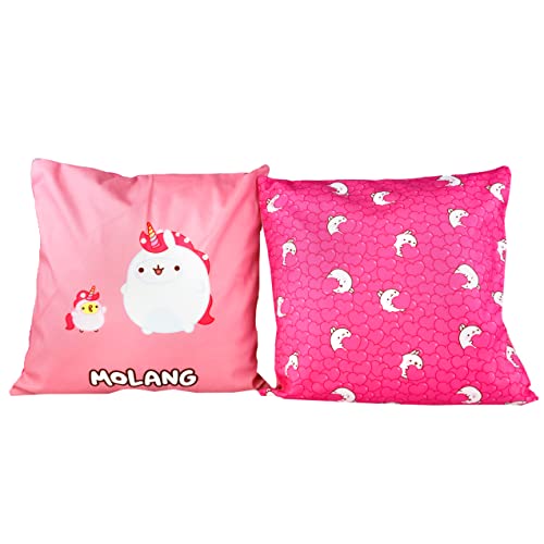 6vibes Molang & Piupiu Kissenbezug 40 x 40 cm – 2 Dekokissen Einhorn - Zierkissen für die Couch -Kissenbezüge in 6 Verschiedene Motive zum Sammeln von 6vibes