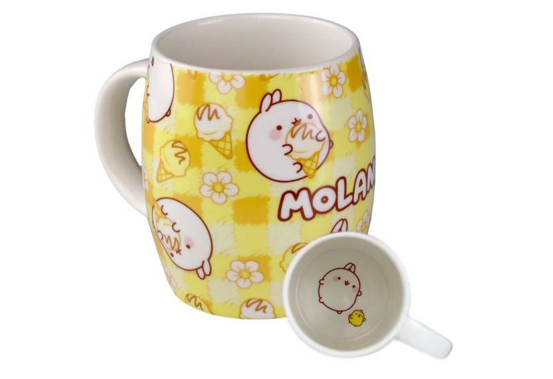 6vibes Tasse Molang große Tasse süß 400 ml aus Porzellan -Motiv-Tasse mit Piupiu, Bechertasse groß als Geschenk by 6vibes von 6vibes