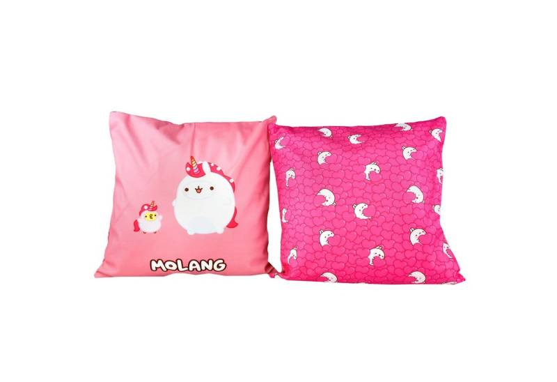 6vibes Kissenbezüge Molang, 2 Stück - Dekokissen mit zwei verschiedenen Seiten 40 x 40 cm, Zierkissen für die Couch vorne Molang & Piupiu, hinten coole Pattern von 6vibes