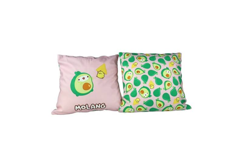 6vibes Kissenbezüge Molang, 2 Stück - Dekokissen mit zwei verschiedenen Seiten 40 x 40 cm, Zierkissen für die Couch vorne Molang & Piupiu, hinten coole Pattern von 6vibes