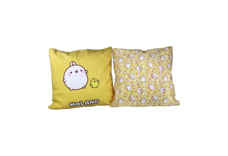 6vibes Kissenbezüge Molang, 2 Stück - Dekokissen mit zwei verschiedenen Seiten 40 x 40 cm, Zierkissen für die Couch vorne Molang & Piupiu, hinten coole Pattern von 6vibes