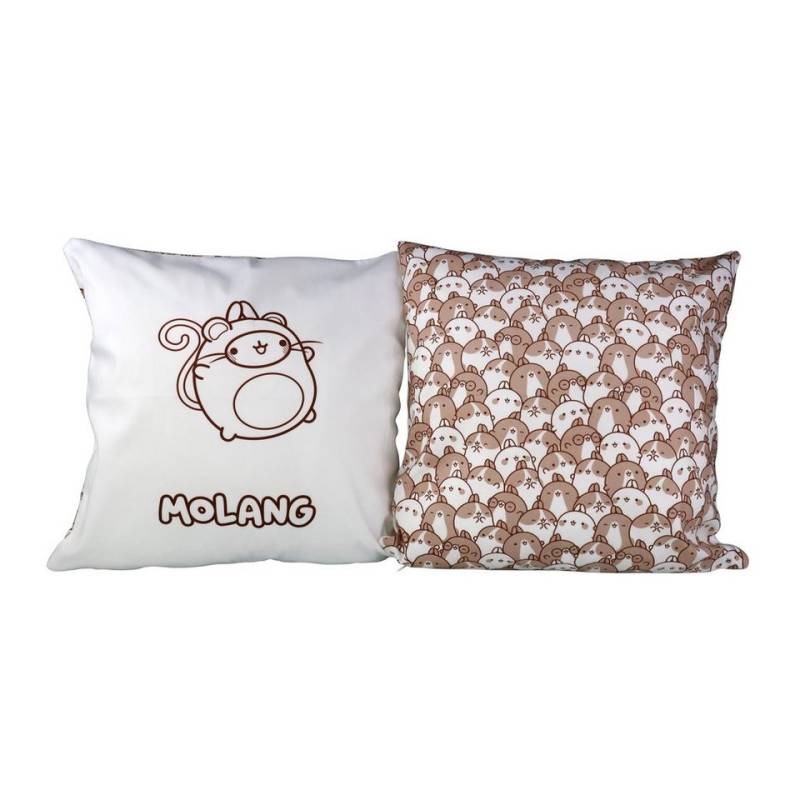 6vibes Kissenbezüge Molang, 2 Stück - Dekokissen mit zwei verschiedenen Seiten 40 x 40 cm, Zierkissen für die Couch vorne Molang & Piupiu, hinten coole Pattern von 6vibes