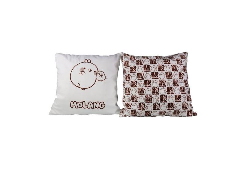 6vibes Kissenbezüge Molang, 2 Stück - Dekokissen mit zwei verschiedenen Seiten 40 x 40 cm, Zierkissen für die Couch vorne Molang & Piupiu, hinten coole Pattern von 6vibes