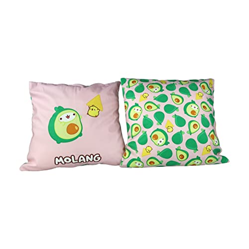 6vibes Molang & Piupiu Kissenbezug 40 x 40 cm – 2 Dekokissen Avocado - Zierkissen für die Couch -Kissenbezüge in 6 Verschiedene Motive zum Sammeln von 6vibes