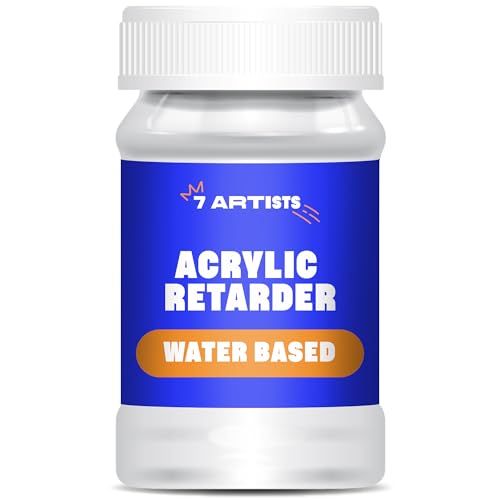 7 Artists Acryl Retarder 100 ml Retarder für Acrylfarben | Acryl Verzögerer auf Wasserbasis für Nass-in-Nass-Malerei | Trocknungsverzögerer für Acrylfarben | Slow Drying Medium von 7 Artists