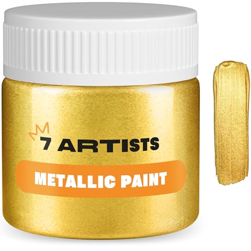 7 Artists Acrylfarbe Gold Metallic 50 ml | Acrylfarbe Metallic Rich Gold - Metallic Acrylfarben für Leinwand, Papier, Steine, Holz usw. | Farben zum Malen und Dekorieren 7 Artists Acrylfarbe Gold Metallic 50 ml | Acrylfarbe Metallic Rich Gold - Metallic Acrylfarben für Leinwand, Papier, Steine, Holz usw. | Farben zum Malen und Dekorieren von 7 Artists