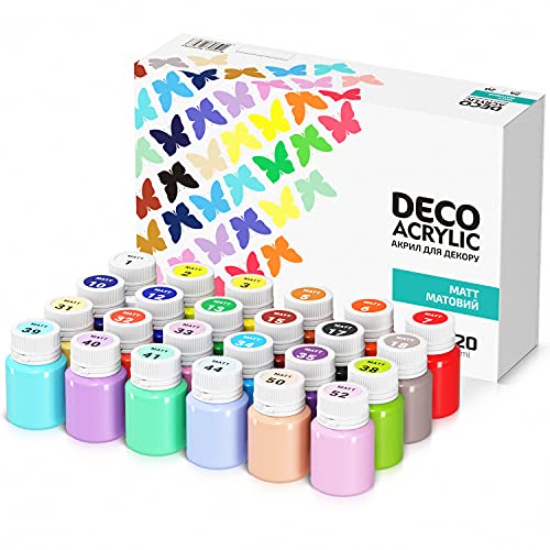 7 Artists Acrylfarben Set 24 Farben x 20 ml für Leinwand Papier Stein Holz Keramik - Acryl Farben für Künstler Anfänger - Acrylfarbe Schnell und Matt Trocknend Wasserfest Wetterfest von 7 Artists