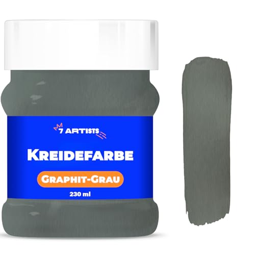7 Artists Chalk Paint Graphit-Grau 230 ml Kreidefarbe für Möbel | Kreidefarbe für Holz auf Wasserbasis - Graphit-Grau Farbe für Möbel ohne Schleifen | Kreidefarbe Möbel, Wand, Holz 7 Artists Chalk Paint Graphit-Grau 230 ml Kreidefarbe für Möbel | Kreidefarbe für Holz auf Wasserbasis - Graphit-Grau Farbe für Möbel ohne Schleifen | Kreidefarbe Möbel, Wand, Holz von 7 Artists