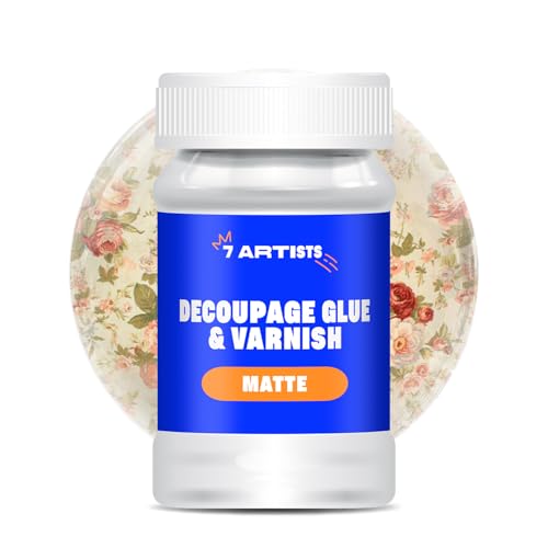 7 Artists Decoupage Kleber Lack Wasserfest 100 ml Matt - Serviettentechnik Kleber auf Wasserbasis | Serviettenkleber für Serviettentechnik | Servietten Kleber zum Basteln 7 Artists Decoupage Kleber Lack Wasserfest 100 ml Matt - Serviettentechnik Kleber auf Wasserbasis | Serviettenkleber für Serviettentechnik | Servietten Kleber zum Basteln von 7 Artists