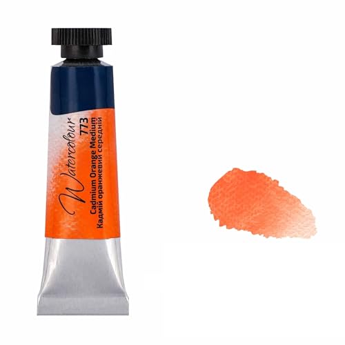 7 Artists Kadmium Orange Medium Aquarellfarbe 10 ml Tube, Hochwertige Künstler-Aquarell, Feinste Küntsler-Aquarellfarben von 7 Artists