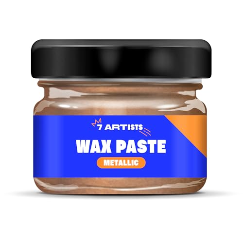 7 Artists Premium Metallic Wachspaste 20 ml Gilding Wax Bronze Metallischer Micro-Glitzereffekt | Dekoration Bronze Metallisch für Holz, Gips, Ton, Terrakotta | Bronze Wax Paste zum Basteln von 7 Artists