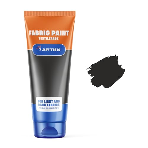7 Artists Stoffmalfarben Stofffarben Textilfarbe Schwarz Acrylfarbe Auf Wasserbasis Flasche 60 ml | Textilfarbe Waschmaschinenfest Nach Fixierung | Hochdeckend Für Dunkle Stoffe – Deckweiß 7 Artists Stoffmalfarben Stofffarben Textilfarbe Schwarz Acrylfarbe Auf Wasserbasis Flasche 60 ml | Textilfarbe Waschmaschinenfest Nach Fixierung | Hochdeckend Für Dunkle Stoffe – Deckweiß von 7 Artists