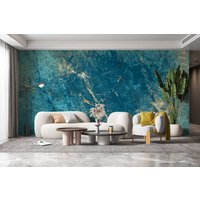 Blau Gold Marmor Tapete Peel & Stick Selbstklebend Wohnzimmer Schlafzimmer Kreativ Abstrakt Textur von 71HomeDecor