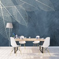 Blue Leaf Abstrakte Tapete Peel & Stick Selbstklebend Wohnzimmer Schlafzimmer Kreativ Wandsticker von 71HomeDecor