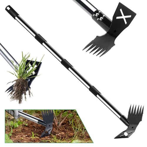 2-in-1 Unkrautstecher und Hacke,Unkrautentferner mit 150 cm langem Griff,Aufrecht Stehender Unkrautentferner,Löwenzahnstecher,Handrechen für Gartenarbeiten für Hof,Rasen,Terrasse,Multifunktionales 2-in-1 Unkrautstecher und Hacke,Unkrautentferner mit 150 cm langem Griff,Aufrecht Stehender Unkrautentferner,Löwenzahnstecher,Handrechen für Gartenarbeiten für Hof,Rasen,Terrasse,Multifunktionales von 71Nmly