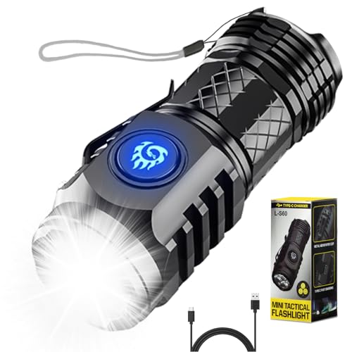 Mini-Taschenlampe mit dreiäugigem Monster LED Taschenlampe Extrem Helle mit 5 Lichtmodi Handheld klein Taschenlampe wasserdichte Mini Handlampe Camping Outdoor Wandern Notfall Reinigungsbürste von 71Nmly