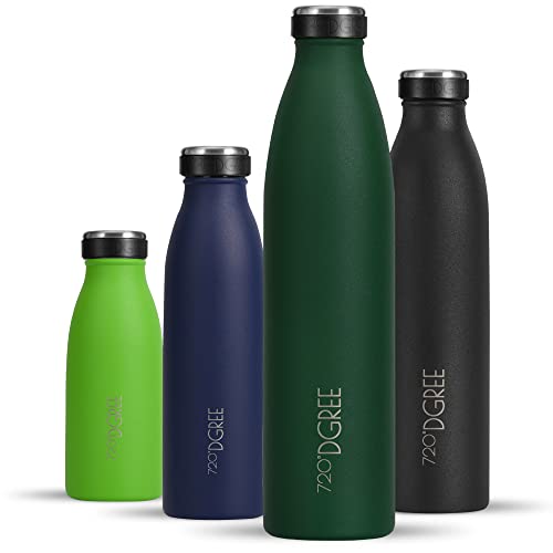 720°DGREE Edelstahl Trinkflasche “milkyBottle” - 1L - BPA-Frei, Auslaufsicher, Kohlensäure geeignet - Thermosflasche für Sprudel, Sport, Uni, Schule, Fitness, Outdoor, Camping von 720°DGREE
