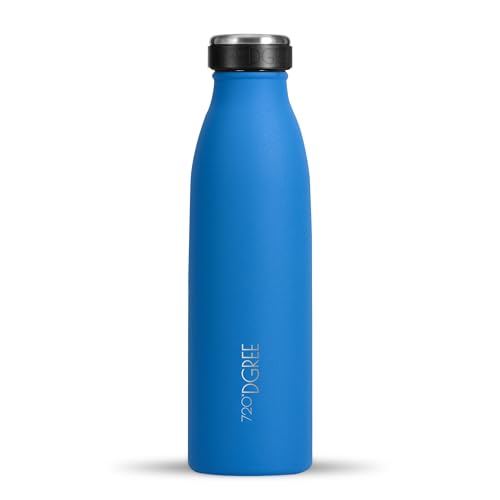 720°DGREE Edelstahl Trinkflasche “milkyBottle” - 500ml - Perfekt für Kinder, BPA-Frei, Auslaufsicher, Kohlensäure geeignet - Kleine Thermosflasche für Sprudel, Sport, Schule, Fitness von 720°DGREE