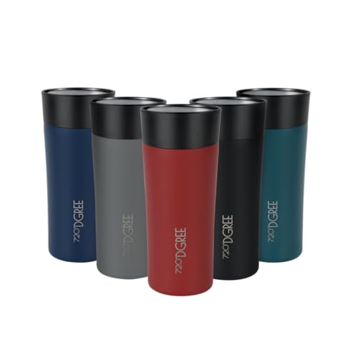 720°DGREE Thermobecher 350ml “PleasureToGo 2.0” - 3 Größen, Auslaufsicher, Hygienisch, BPA-Frei - Schlanker Edelstahl Thermo Kaffeebecher to go, Isolierbecher - 360°-Trinköffnung - 5h heiß, 10h kalt von 720°DGREE