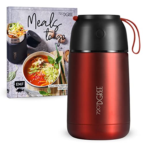 720°DGREE Thermobehälter Essen 730ml “wunderJar” +Rezeptbuch - Auslaufsicher, BPA-Frei - Edelstahl Isolierbehälter, Thermo Lunchbox - Unterwegs Warme, Kalte Speisen, Brei, Suppe, Müsli to Go von 720°DGREE