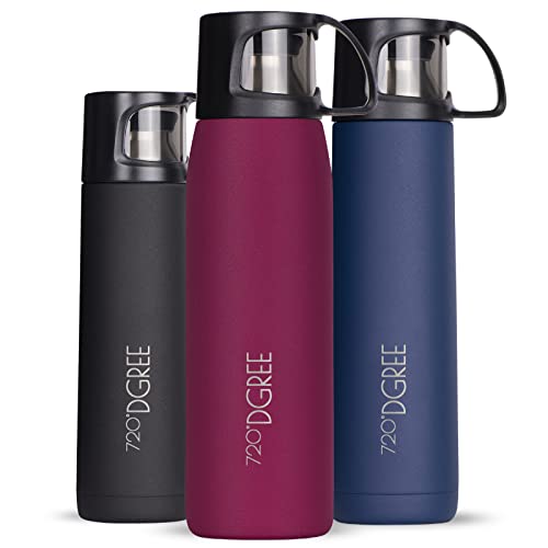 720°DGREE Thermoskanne mit Becher “Follow” - 450ml, 700ml, 1l - Auslaufsicher, BPA-Frei - Edelstahl Thermosflasche, Isolierflasche für Kaffee, Tee - Perfekt für Outdoor, Arbeit, Kinder, Schule, Baby von 720°DGREE